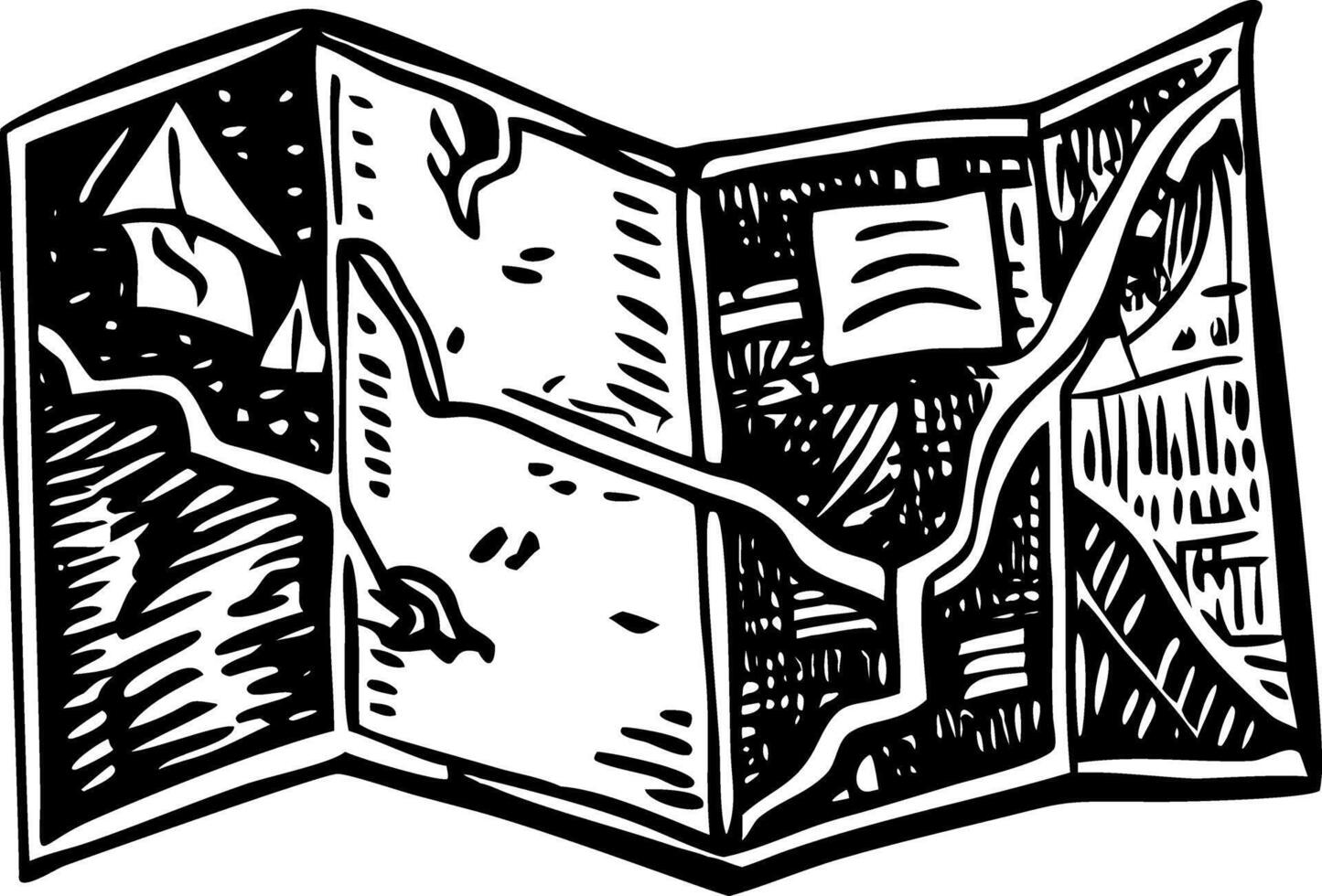 A vintage style illustration showing map vector