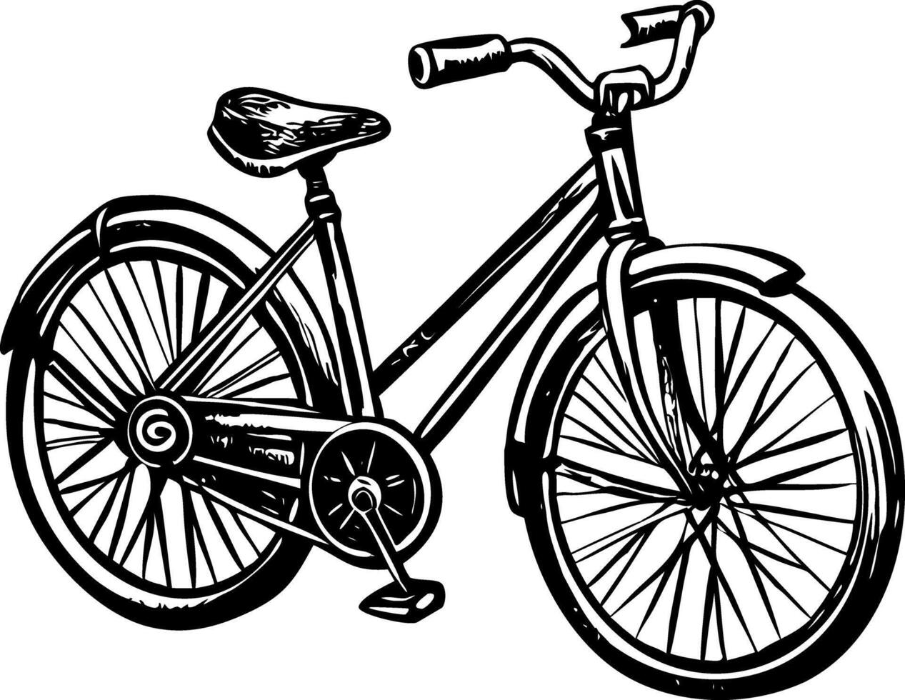 A vintage style illustration showing bicycle vector