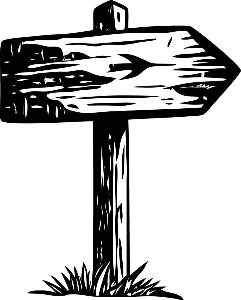A vintage style illustration showing trail sign vector
