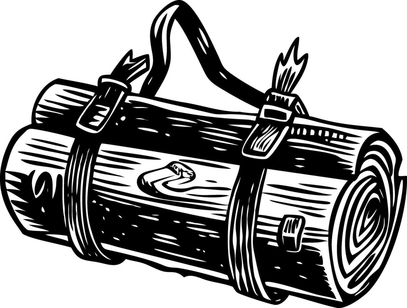 A glyph style illustration representing wood bundle vector