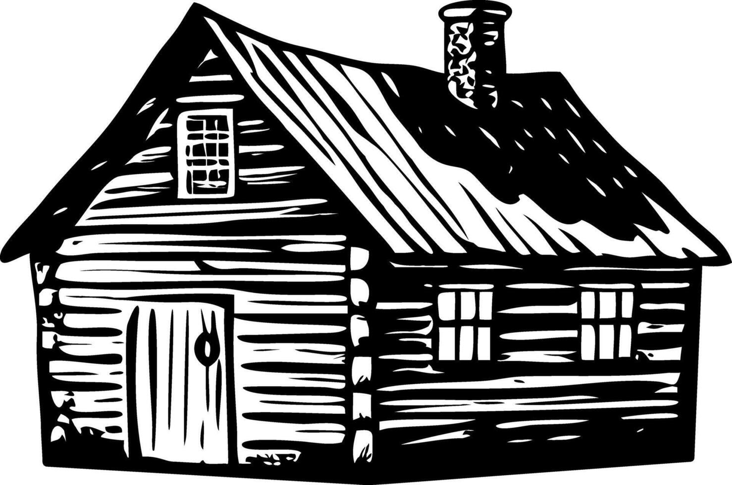 A glyph style illustration representing rustic cabin vector