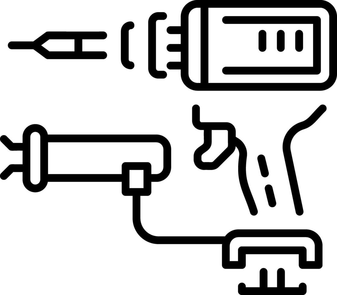 A line style icon showing pneumatic tool vector