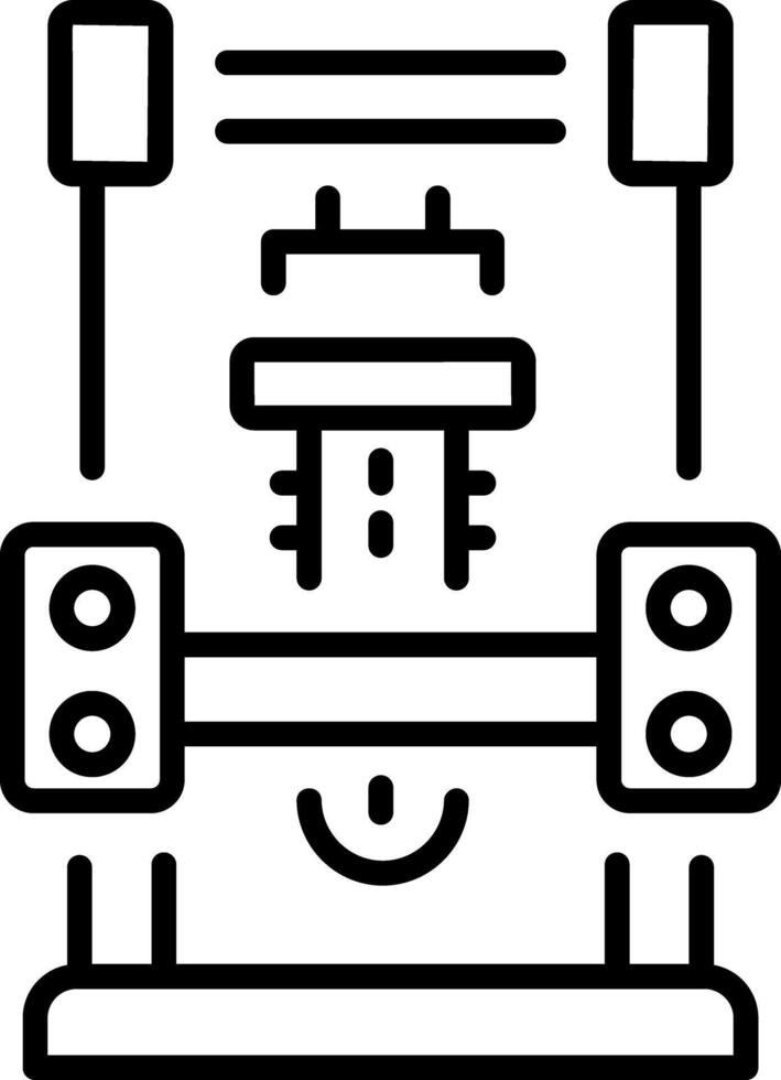 A outline style icon depicting hydraulic press vector