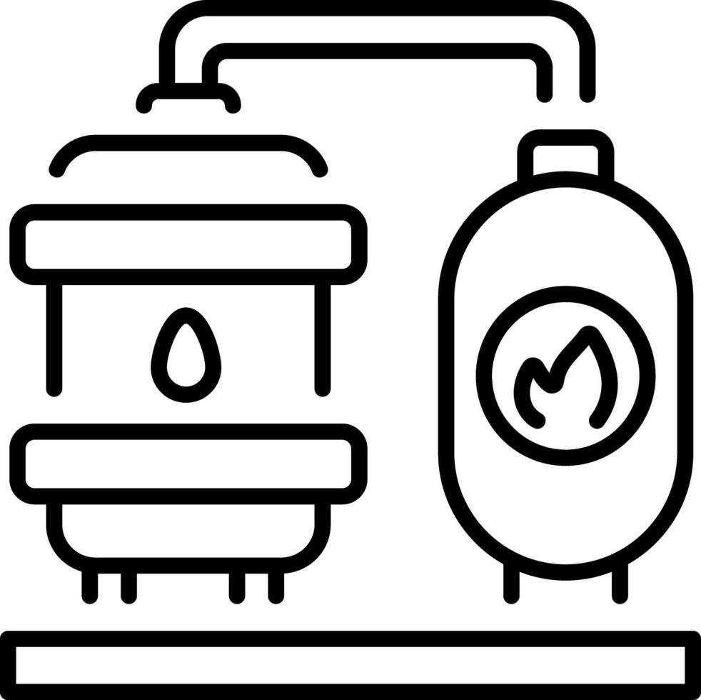 A outline style icon depicting oil refinery vector