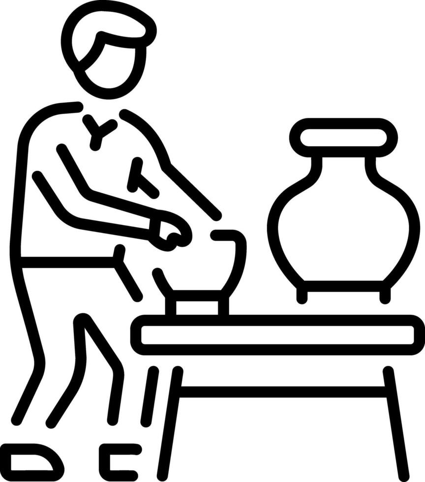 A outline style icon depicting pottery vector