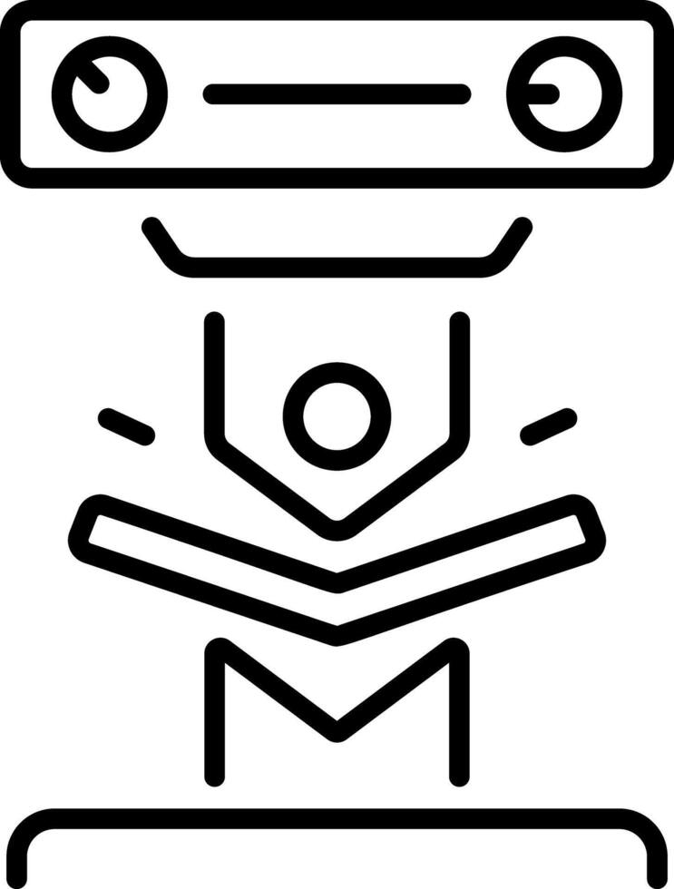 A line style icon showing bending machine vector