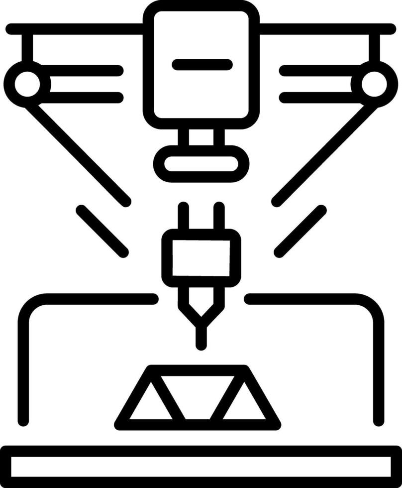 A line style icon showing 3d printer vector