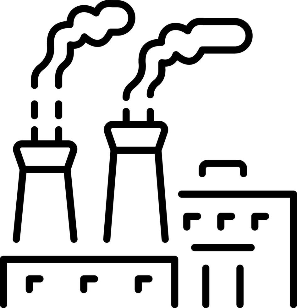 A line style icon showing factory vector