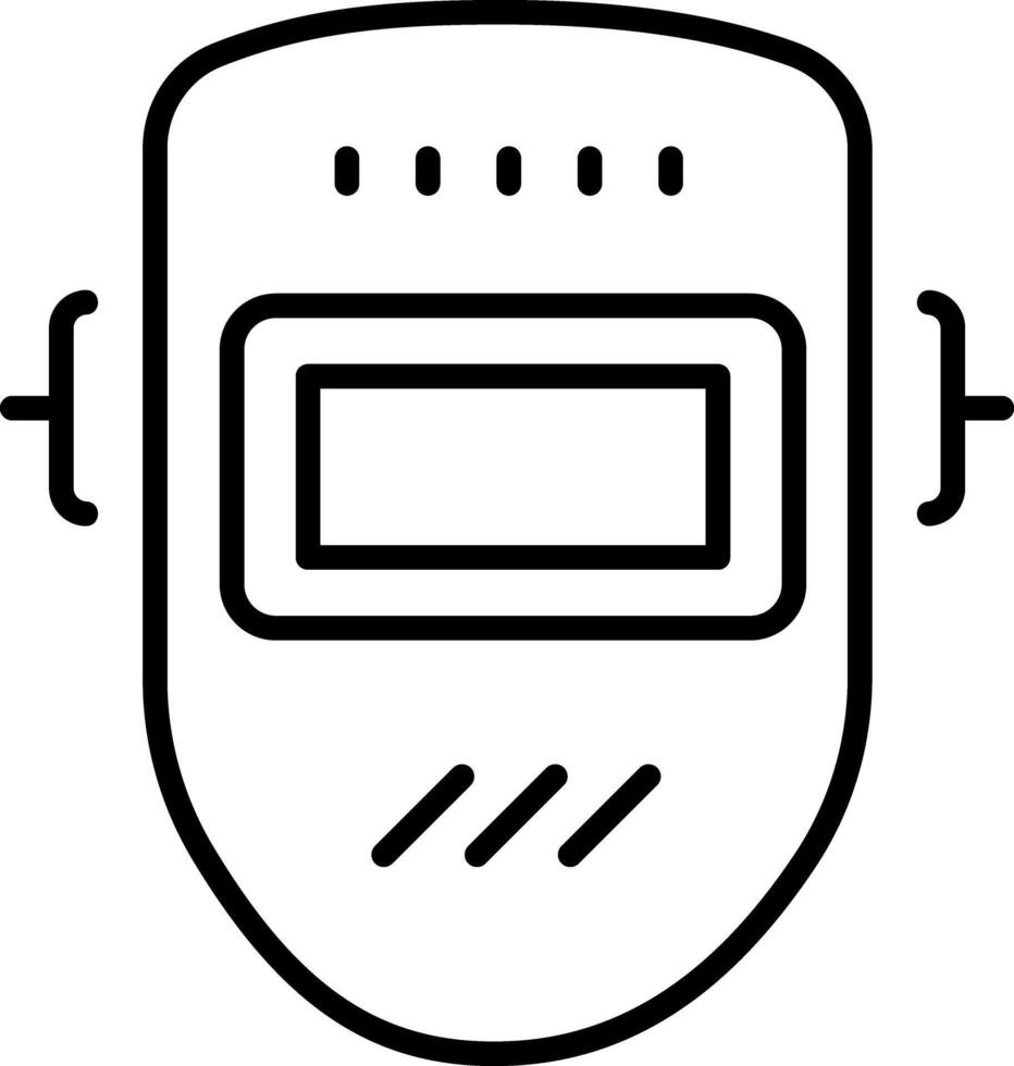 A outline style icon depicting welding mask vector