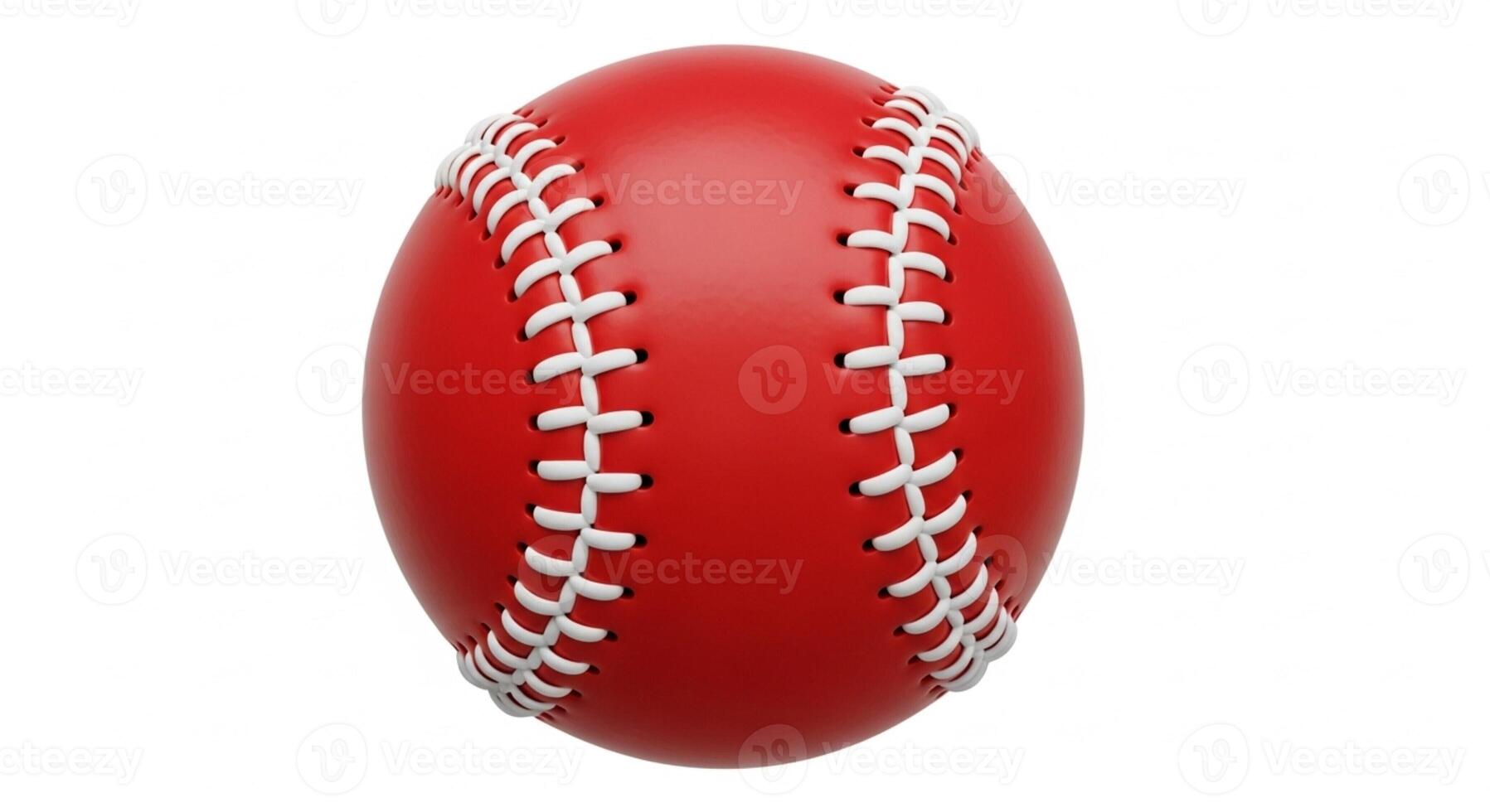 3D illustration of a red softball isolated on white photo