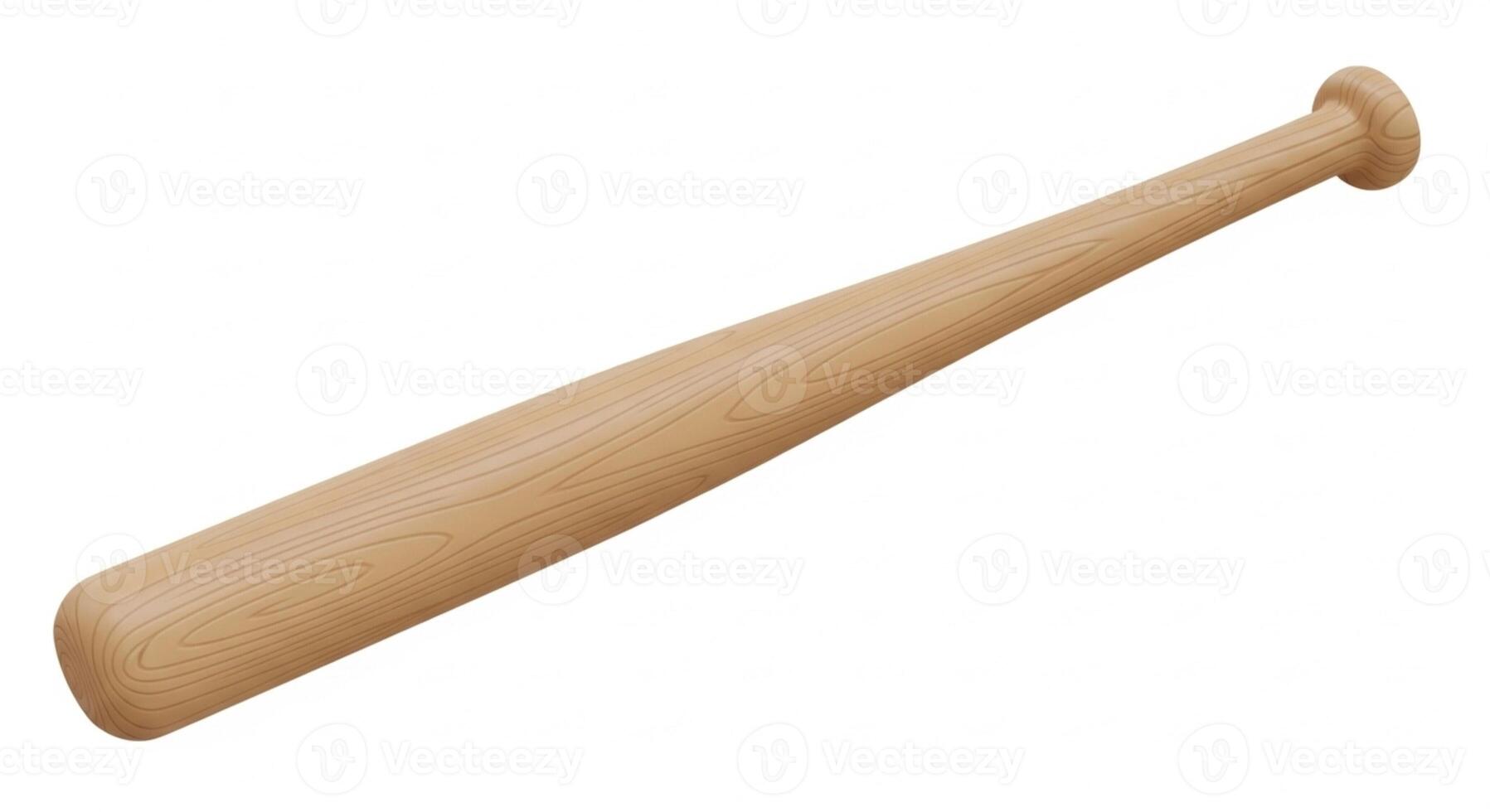 3D illustration of a wooden softball bat isolated on white photo