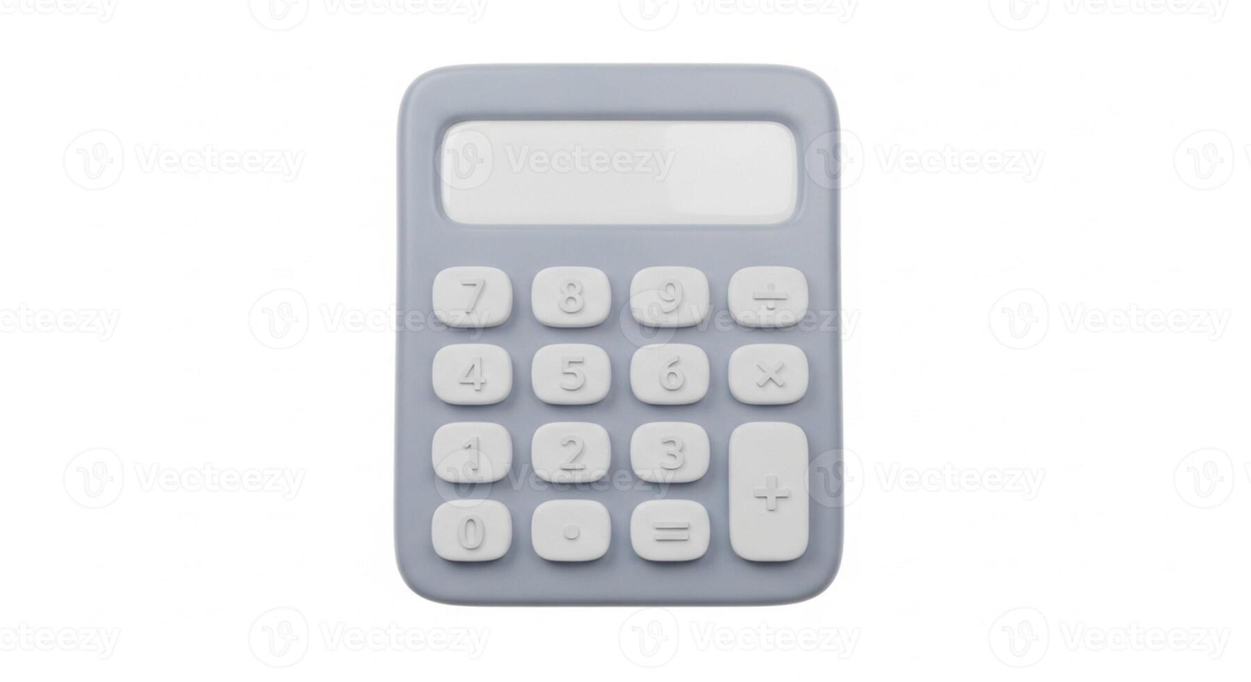 3D illustration of a simple grey calculator isolated on white photo
