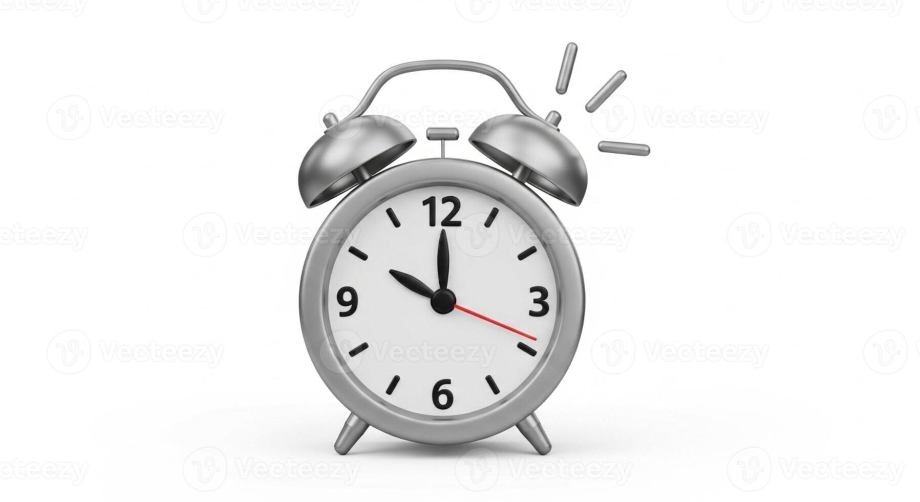 3D illustration of a vintage alarm clock isolated on white photo