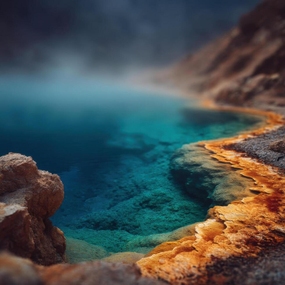 The Stunning And Vibrant Colors Of A Natural Hot Spring photo