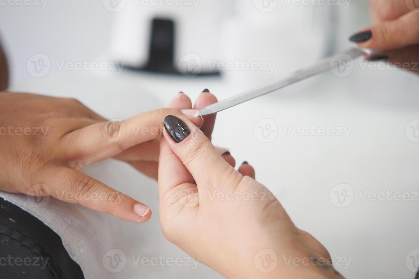 Nail care and manicure session at a salon photo