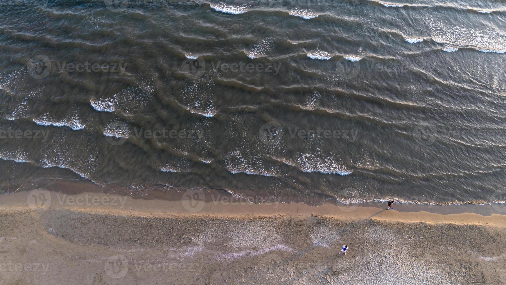 Tyrrhenian Sea, seascape of Viareggio, Italy. View from above. photo