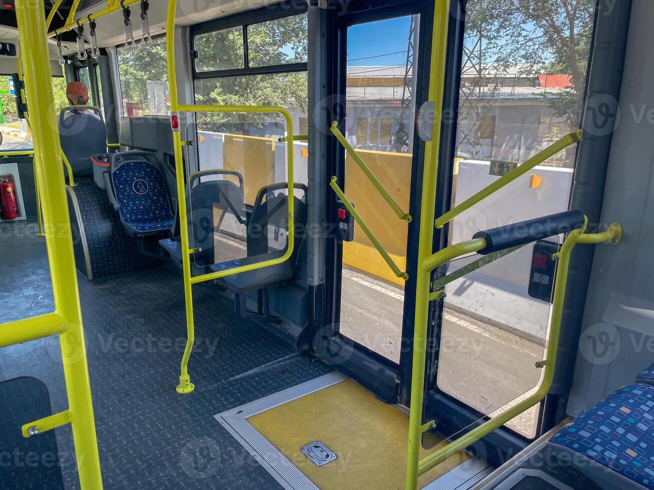 Interior View of a City Bus photo