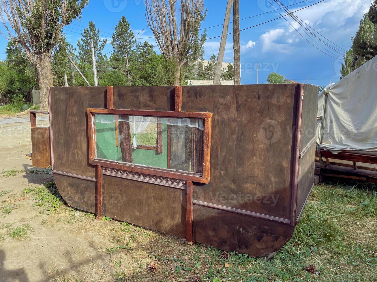 Rustic Wooden Playhouse Structure photo
