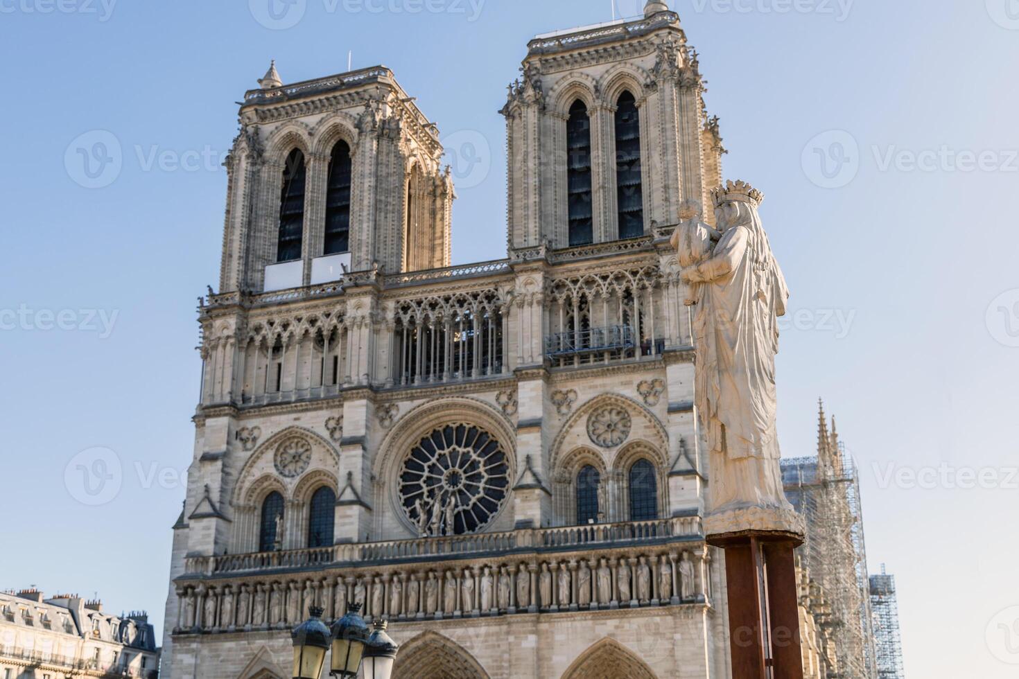 Notre Dame Cathedral in Paris after the fire photo