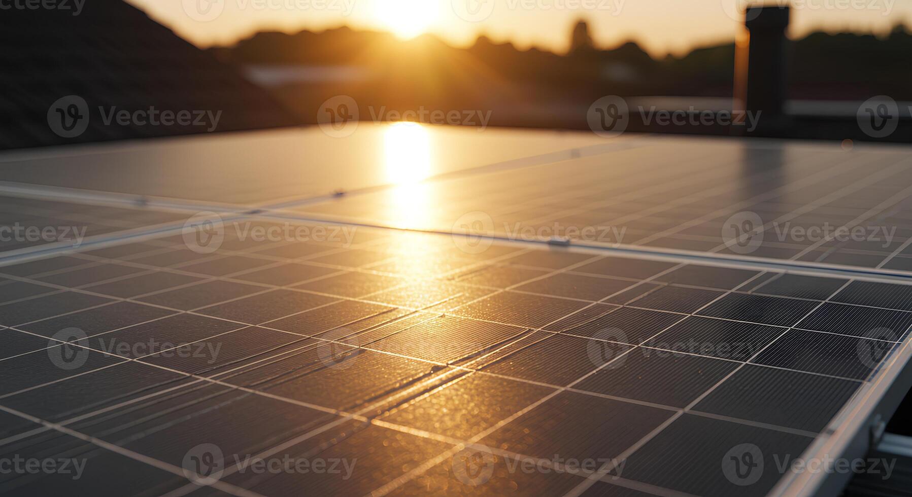 Solar panel on roof for zero waste lifestyle and renewable energy. Solar power station for green electric energy promoting environment awareness and sustainability. Green energy photo