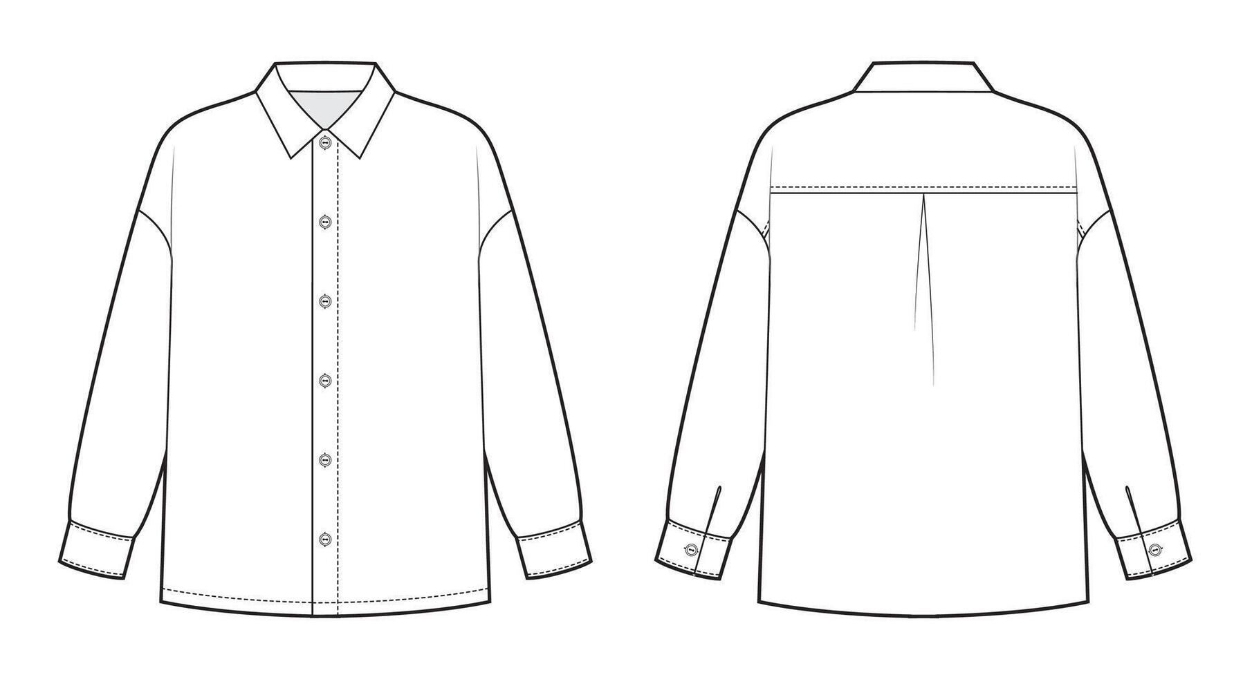 Fashion sketch of woamans classic shirt vector