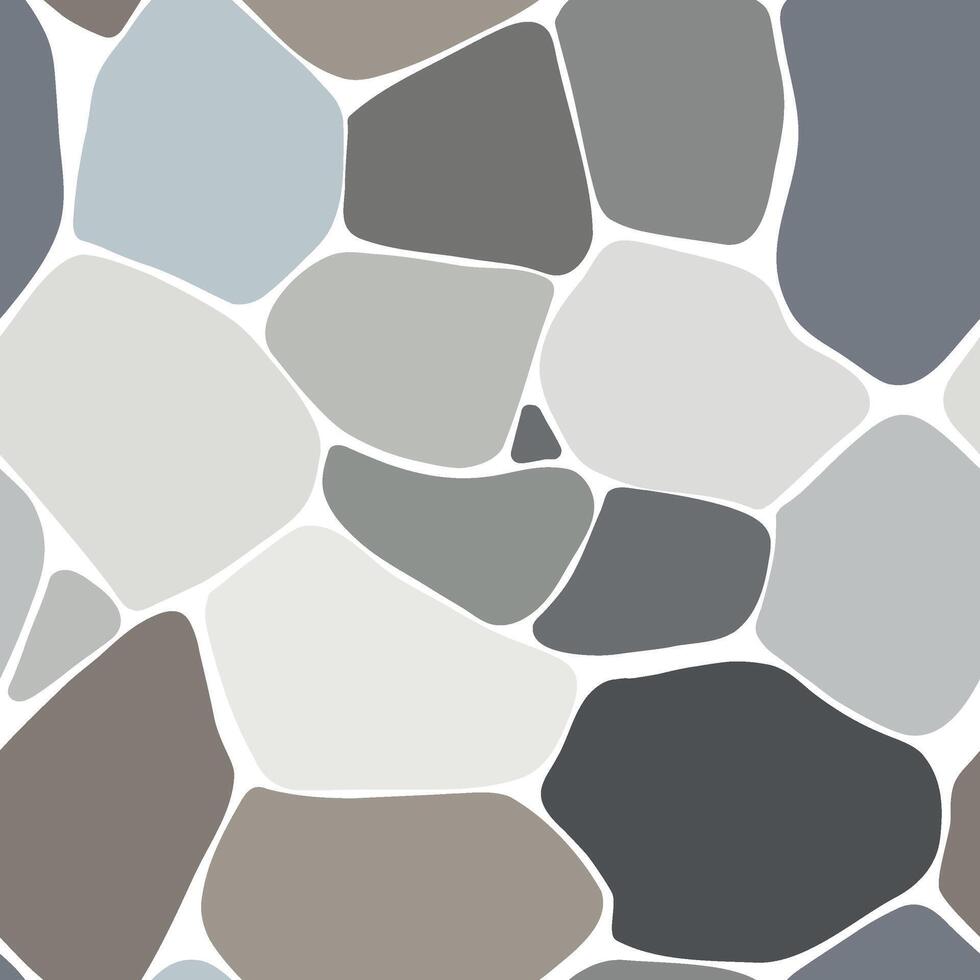 Stone tile cobblestone seamless pattern in gray tone colors use for background or architecture vector