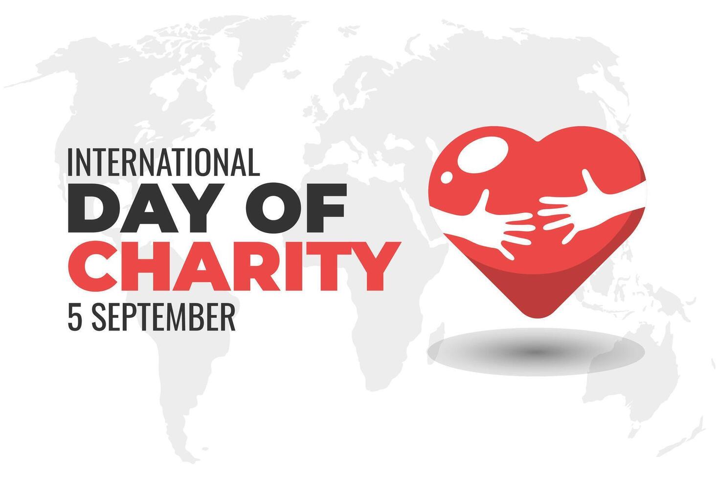 International Charity Day 5 September, Banner Design Template . vector