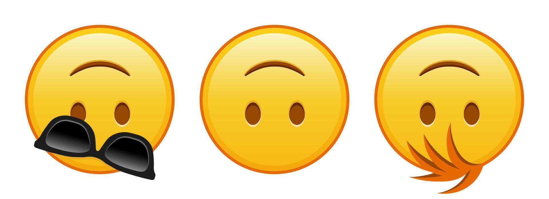 Face Upside Down Set of three emoji vector