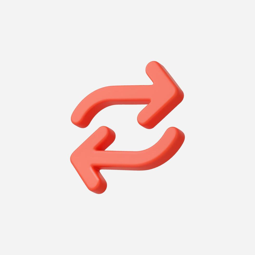 A pair of red arrows symbolizing exchange and direction. vector