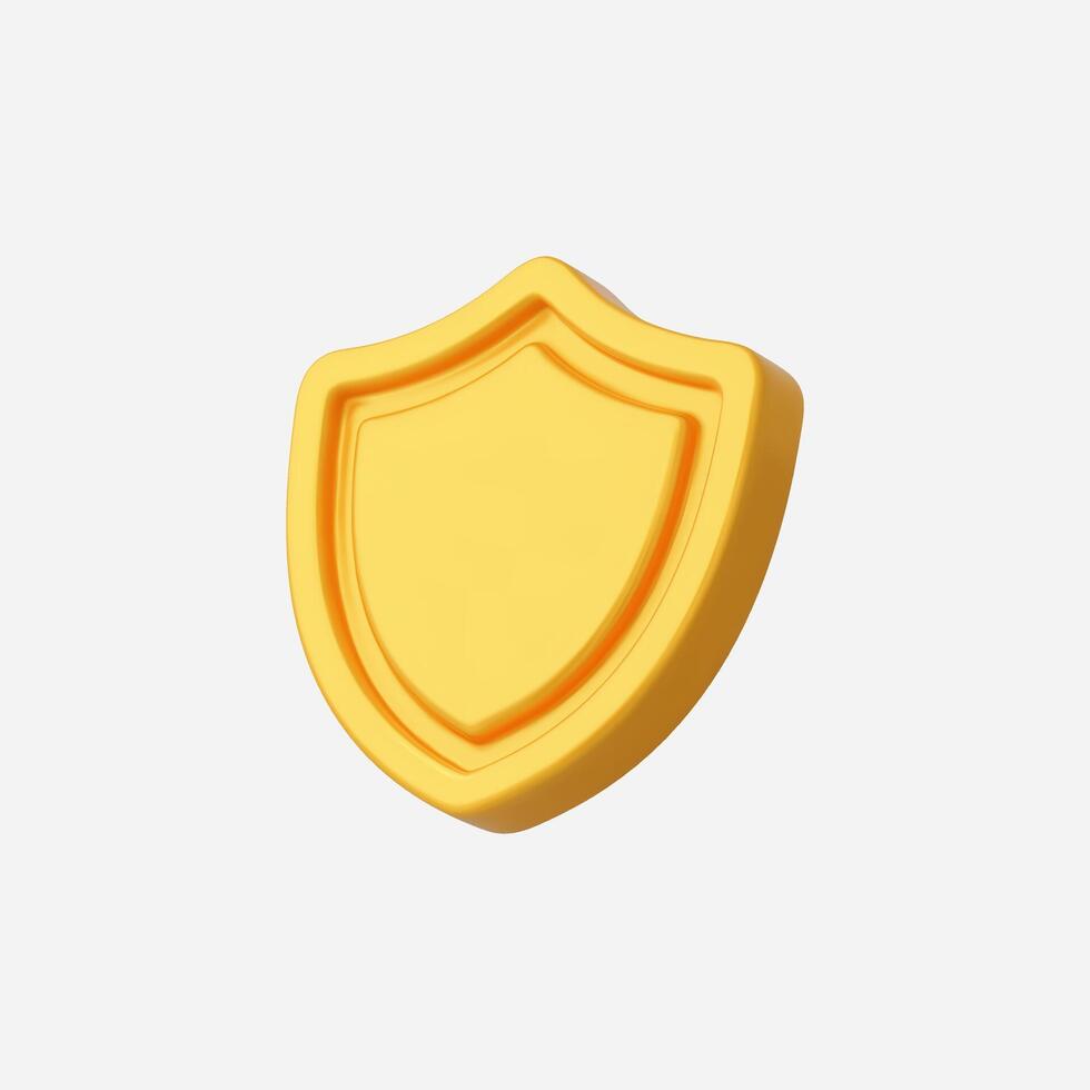 A vibrant yellow shield icon representing security and protection. vector