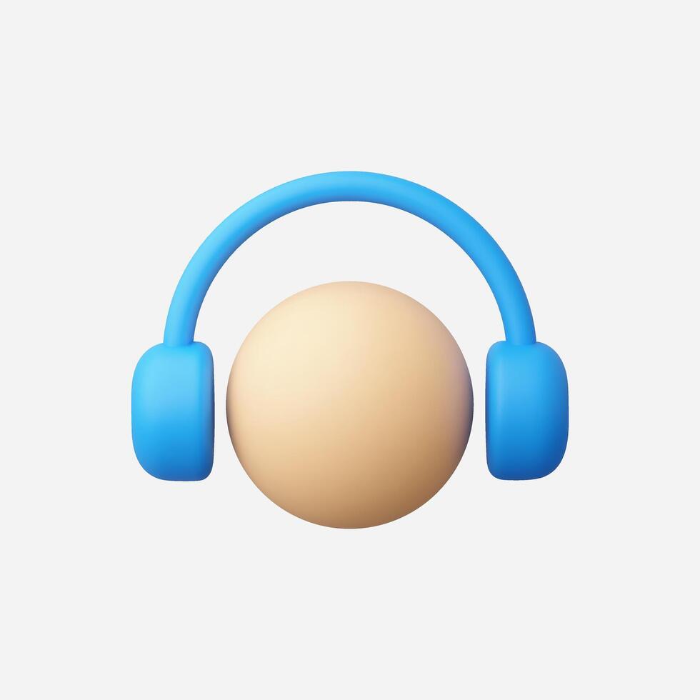A minimalist blue headphone icon on a clean, white background. vector