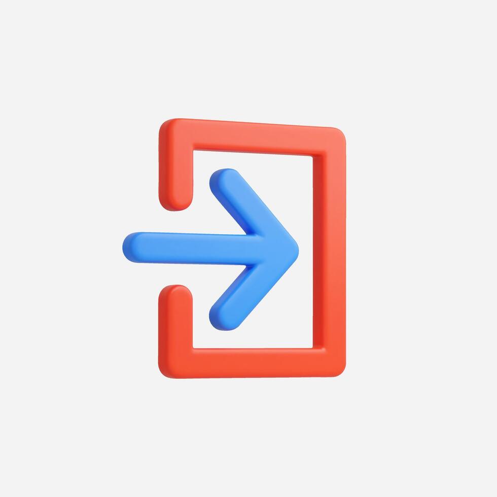 A colorful 3D arrow sign indicating direction and movement. vector