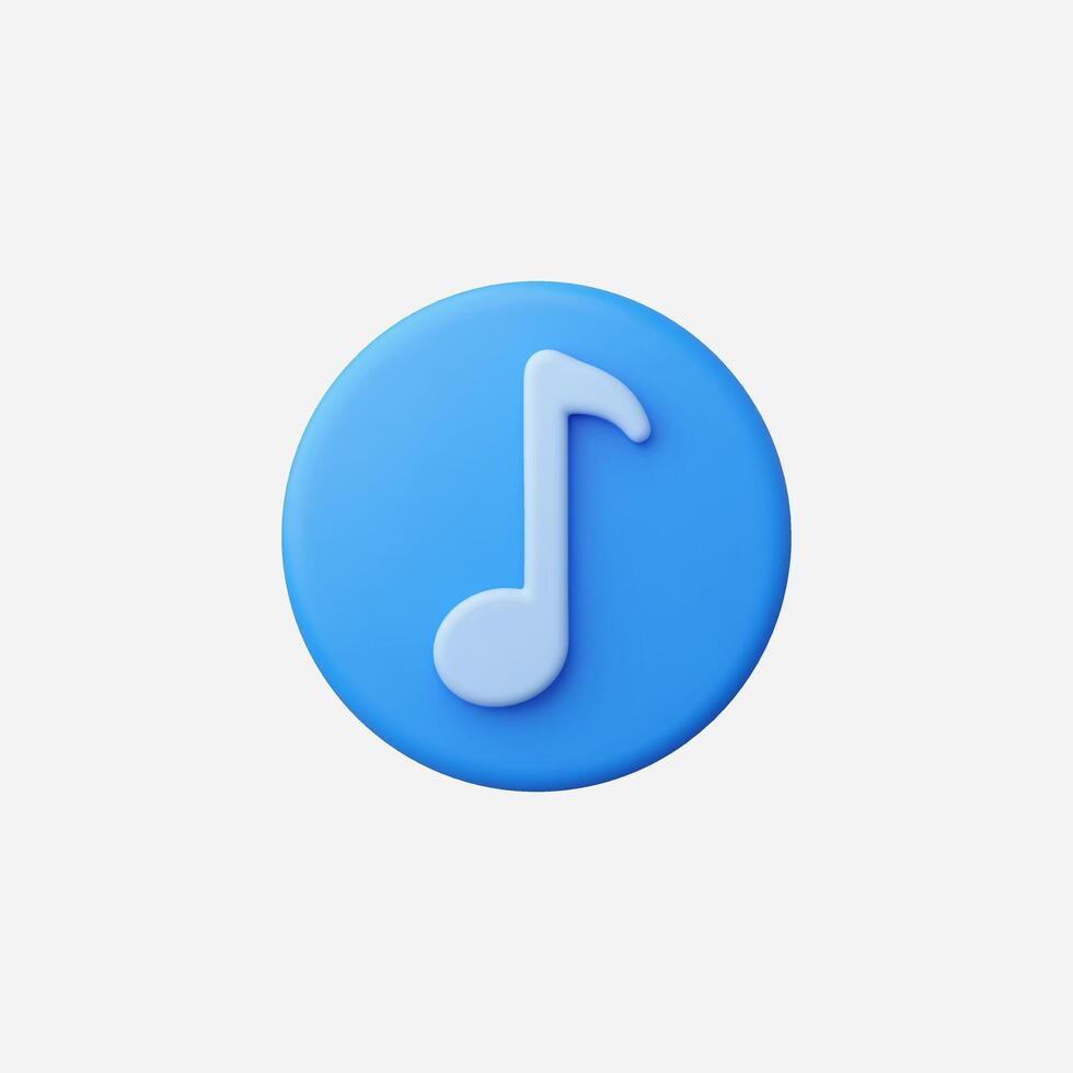 A blue circular music note icon in a modern and clean design. vector