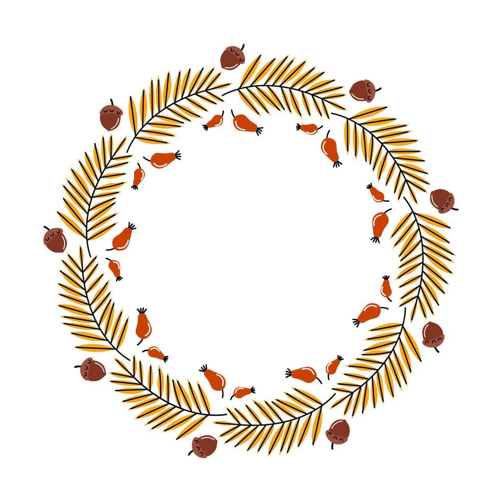 Creative design featuring a circular arrangement of birds and foliage in autumn colors appropriate for seasonal decor vector