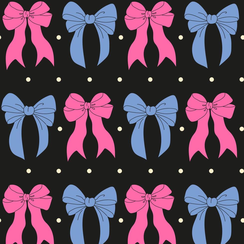 Colorful bow patterns on dark background highlight vibrant design suitable for festive occasions and crafts vector