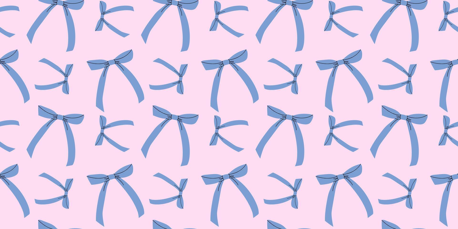 Decorative blue bow pattern on soft pink background for DIY and crafting projects vector