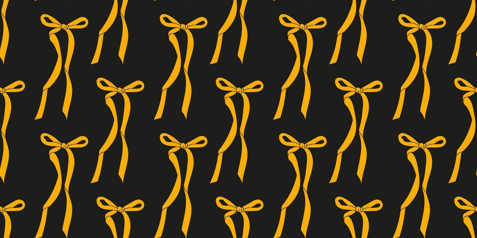 Bright yellow ribbons create a striking pattern against a dark background in a contemporary design vector