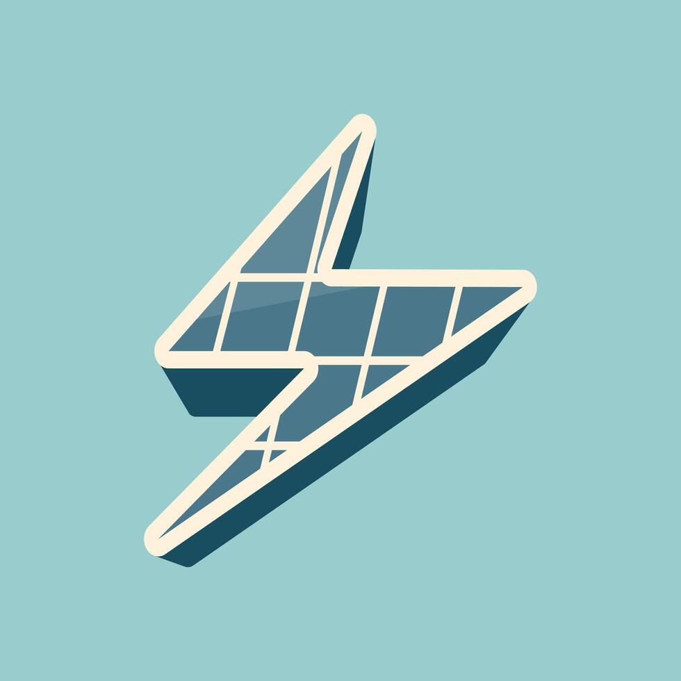 Modern lightning bolt icon with bold lines and clean edges in light beige and navy, perfect for tech energy brands, power symbols, or app interfaces vector
