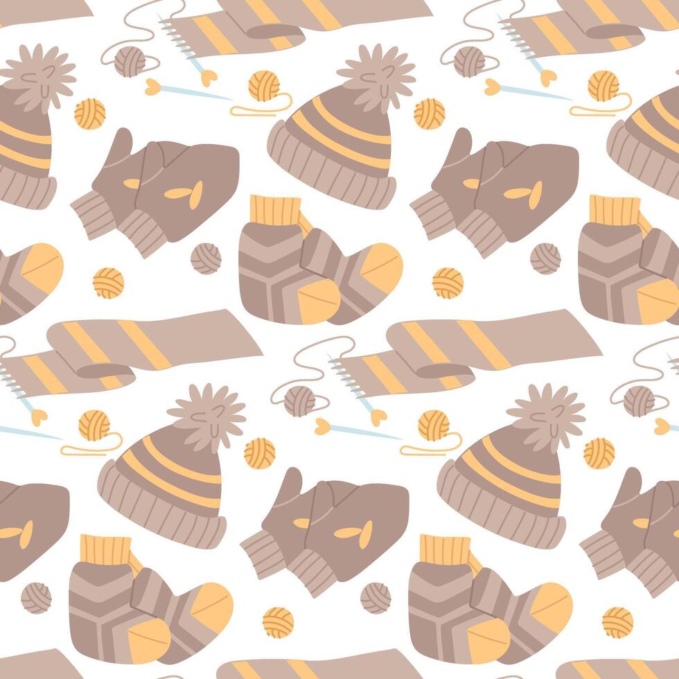 Winter accessories pattern design vector