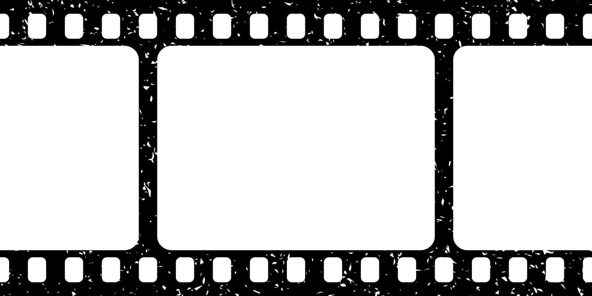 Realistic grunge film strip, camera roll. Old retro cinema movie strip. Analog recording and photography. illustration vector