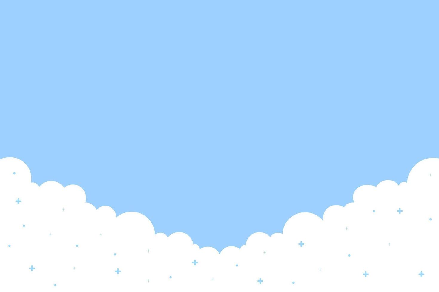 sparkling white clouds on bright blue sky vector