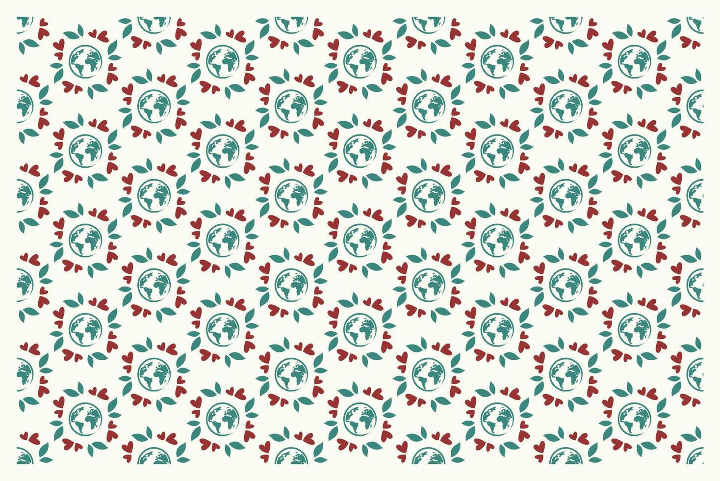 Global Love and Green Earth Seamless Pattern vector