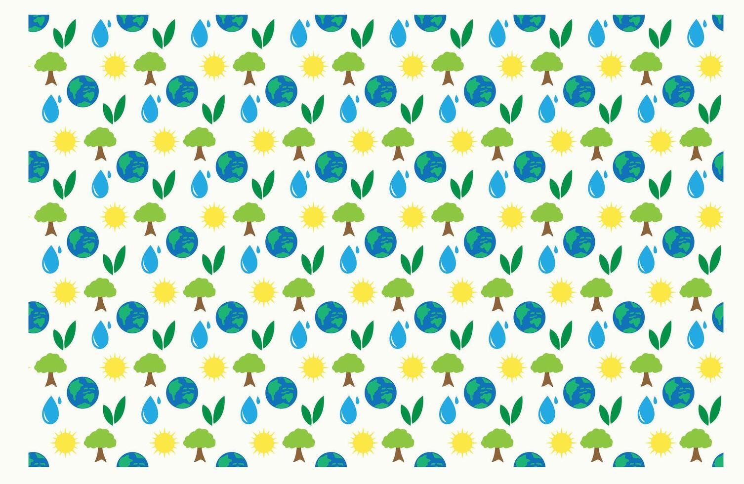 Eco Friendly Earth and Nature Seamless Pattern vector