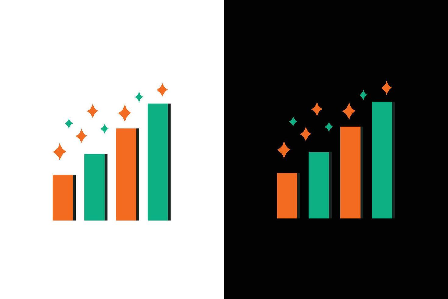 Rising Business Graph with Sparkling Stars vector
