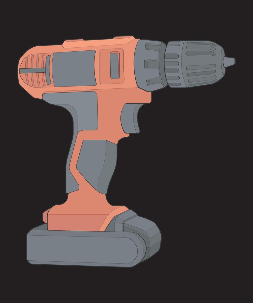 an electric drill on a black background vector