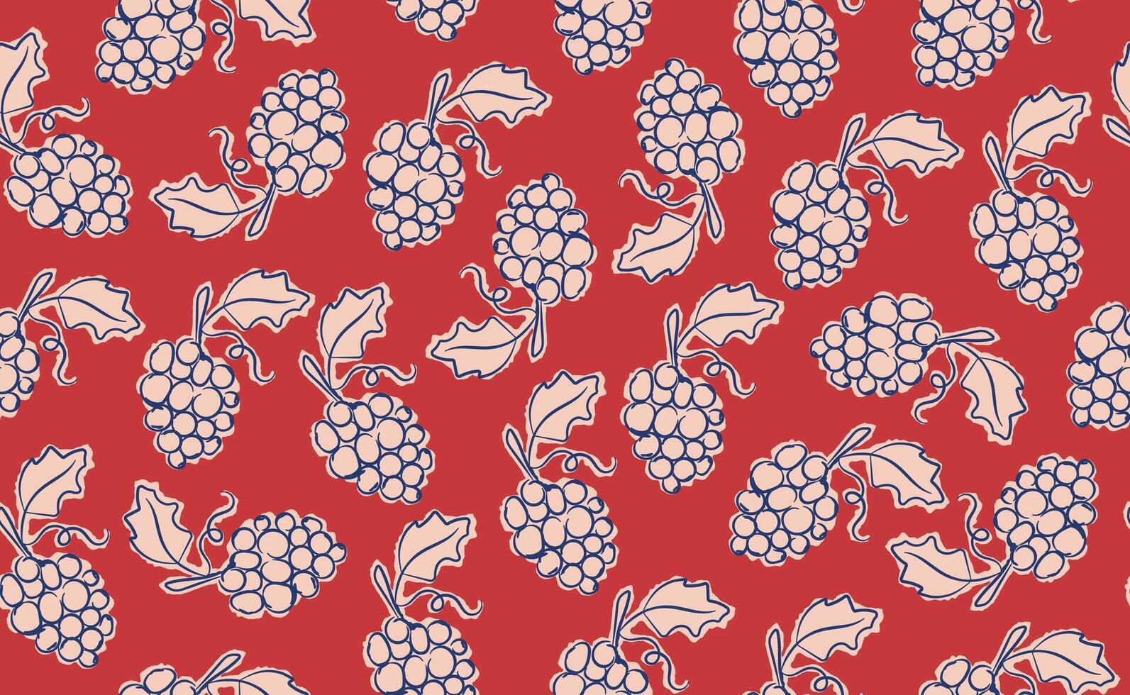 Hand drawn italian food seamless pattern. Color chalk crayon sketch dish with grape. Italy ingredients for menu, cafe, print, in doodle style. Dolce vita illustration on red background. vector