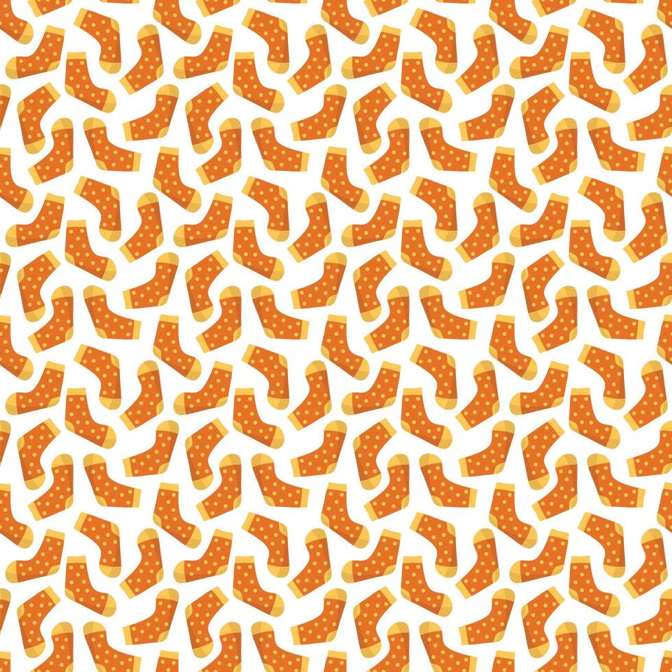 Seamless pattern with baby socks, kids clothing with dot design vector