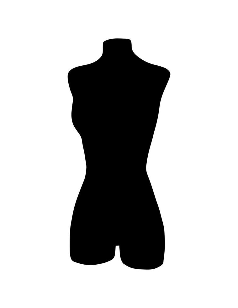 Simple female mannequin dummy icon for clothing design. vector