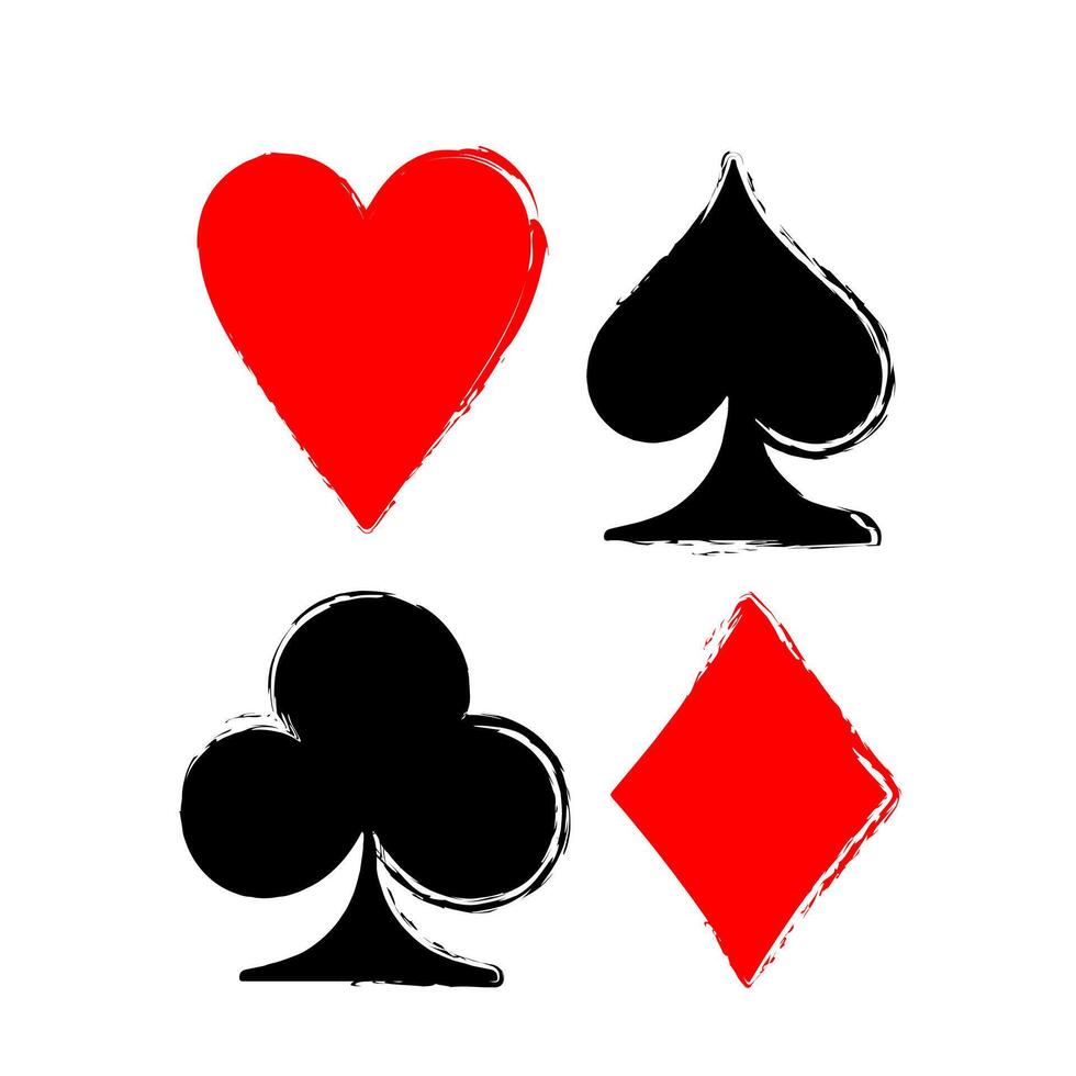 Poker playing cards sign set. vector