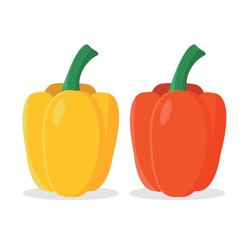 Bell pepper icons on white background. Vegetables. Healthy eating. Farm products. vector